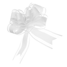 20pcs 9 Inch Pull Bow Gift Wrapping Big Organza Bows Ribbon White for Wedding