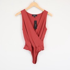 Lulus Faux Wrap Sleeveless Stretch Jersey Knit Bodysuit Size XS NWT