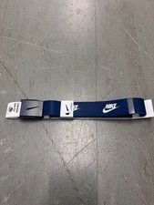 Nike Futura Web Golf Belt Men OS Navy Logo Print Reversible Bottle Opener Buckle
