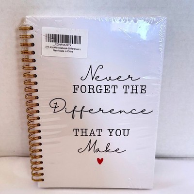 NEW Inspirational Spiral Notebook Never Forget The Difference Gift Teacher Nurse