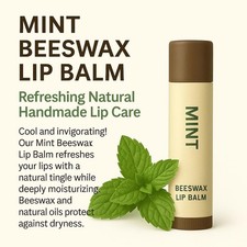 Mint Beeswax Lip Balm   Refreshing Natural Handmade Lip Care