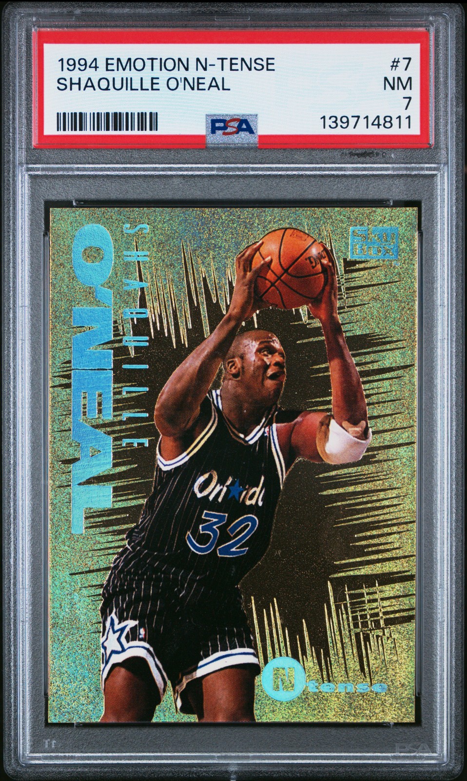 1994 E-MOTION N-TENSE #7 SHAQUILLE O'NEAL PSA 7