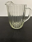 VTG Jeanette National Clear Heavy Glass Pitcher Ribbed Hobnail Bottom 1940s/50s