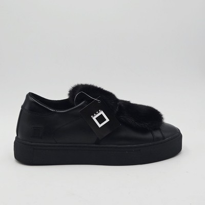 Damenschuhe D.A.T.E. 37 Sneaker Schwarz Leder Fell 348CN