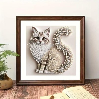 5D Cat Special Shape Diamond Art Kits for Adults Beginners, Animal