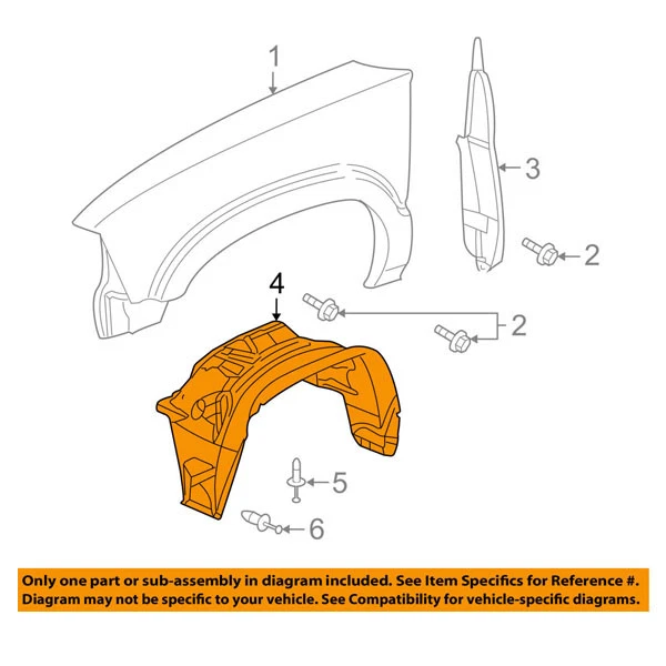 CAPA for 2002-2009 Trailblazer Front Right Inner Fenders Black Plastic C Foto 3 de 3