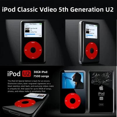 New Apple iPod Classic Video 5th Generation U2 Special Edition Black/Red -Sealed - Image 1 of 4