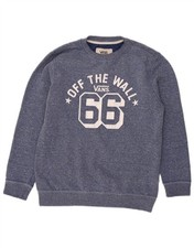 VANS Womens Graphic Sweatshirt Jumper UK 16 Large Blue Polyester CE08