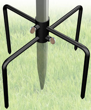 Pole Stabilizer Stand Base with 4 Prongs for Outdoor Bird Feeder Pole, In-Ground