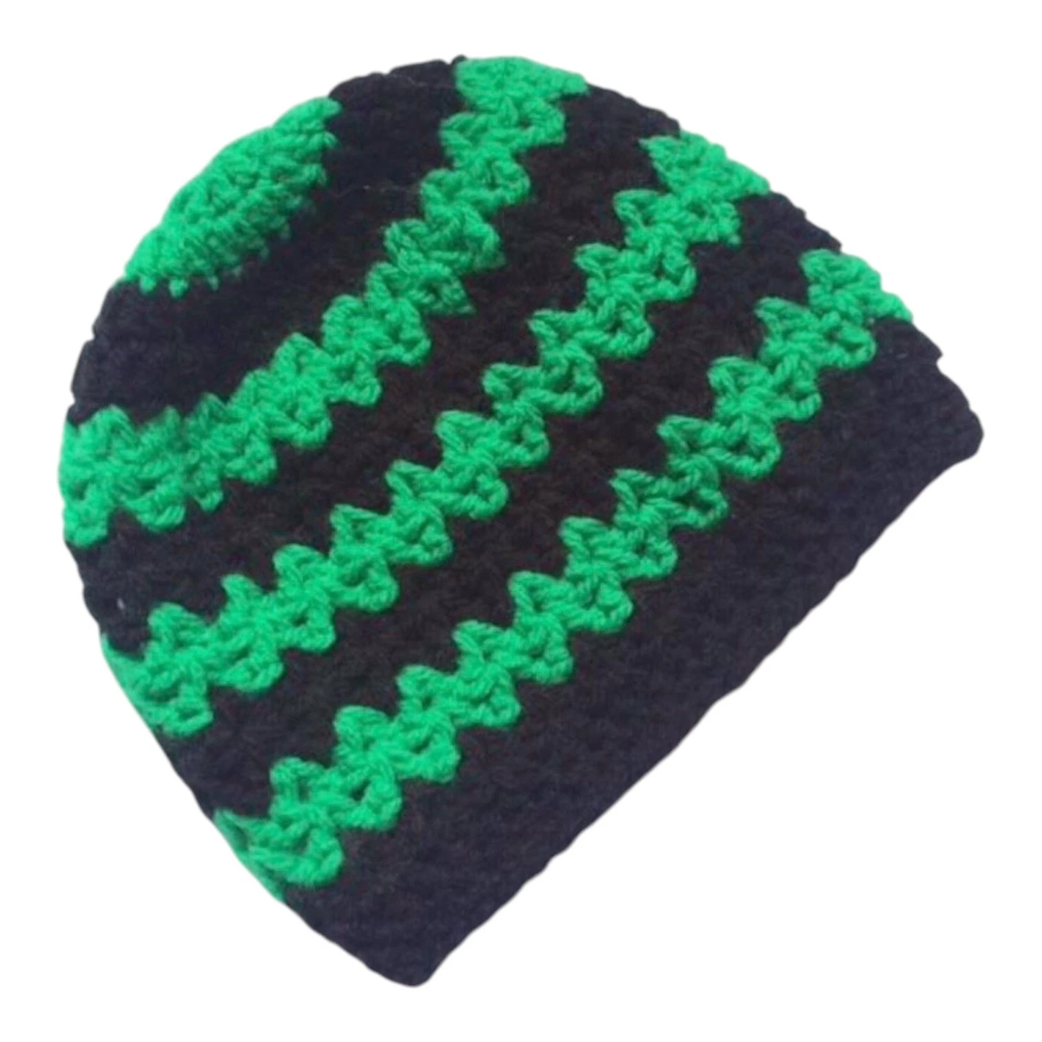 Crochet Beanie Hat Green Sz L Striped Retro Streetwear Hippie Boho Grunge Indie
Opens in a new windo