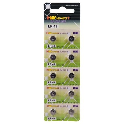 Alkaline Knopfzelle 1.5V AG3, LR41, 192, 10erPack, Blister