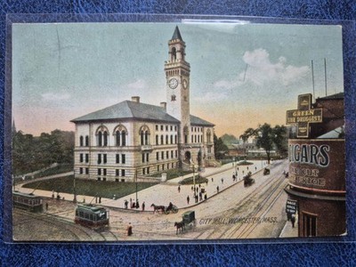 Worcester, MA.  City Hall - 1900s Rotograph Postcard