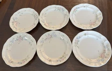 Set of 6 Pfaltzgraff Tea Rose Salad Plates 7.25" USA Stoneware Vintage Farmhouse
