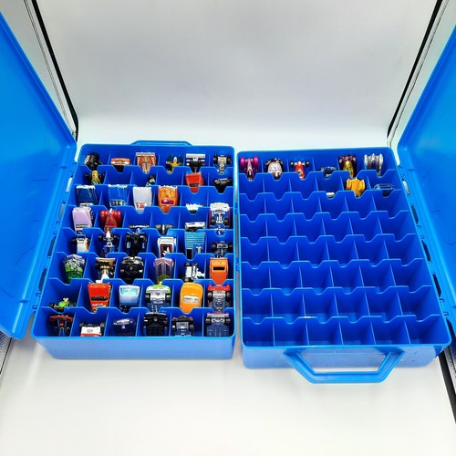 Hot Wheels Carrying Case x2 w/ Lot of 57 Cars Redlines MOTU 1980s 1990s 2000s