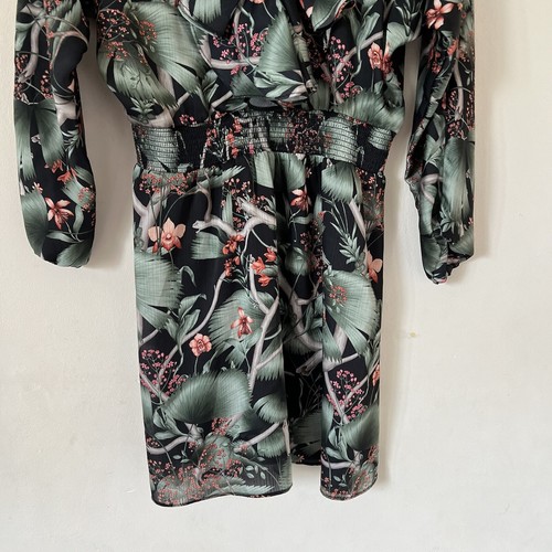 Johanna Ortiz X H&M | Tropical Pattern Chiffon Dress | Long Sleeve | Sz Medium - Picture 6 of 9