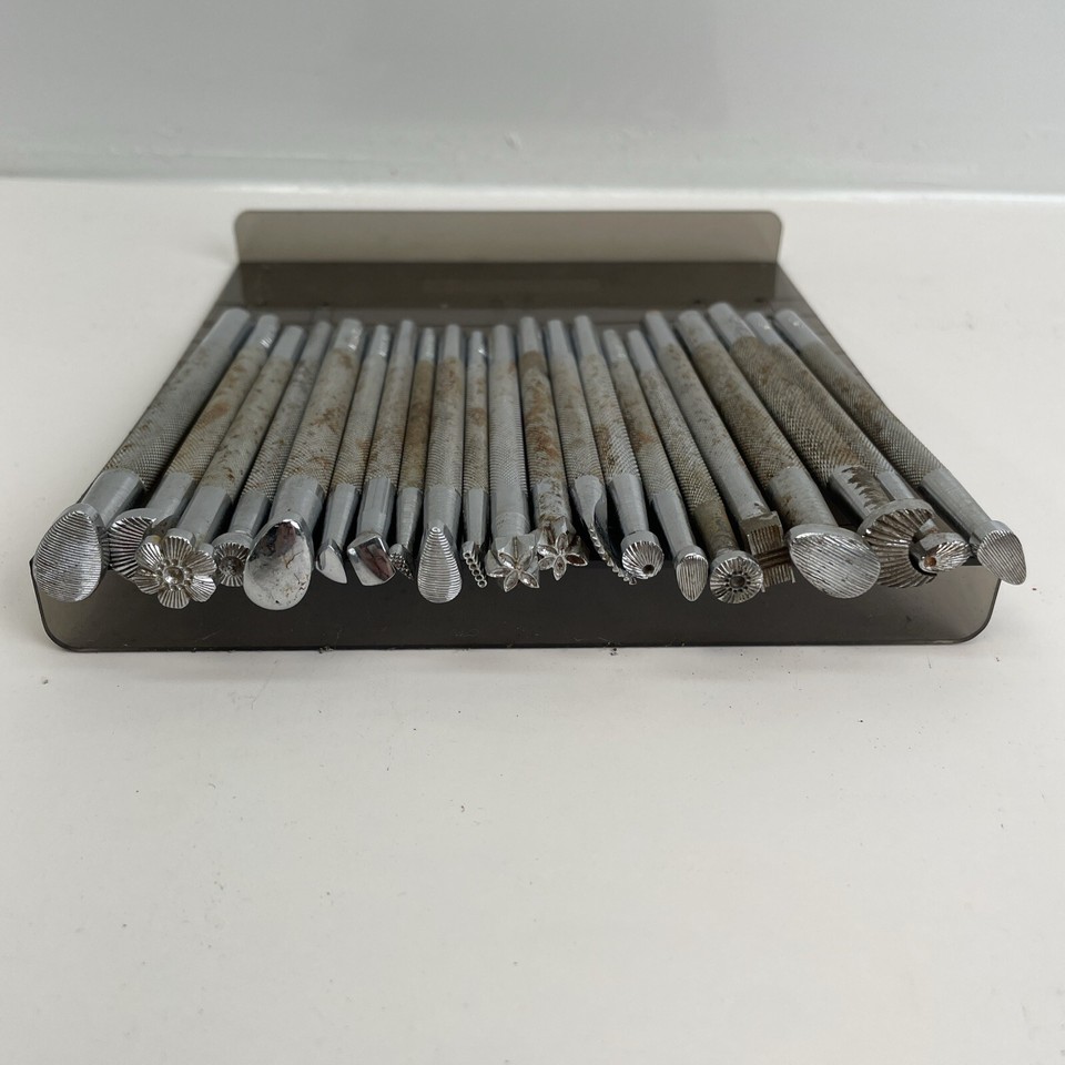 Craftool Lot of 67 Leather Working Punch Stamps Tools Embossing See