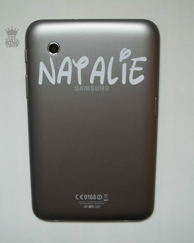 Samsung Galaxy Tab 7" inch Personalised Name in Curly Font Vinyl Sticker Tablet - Picture 4 of 6