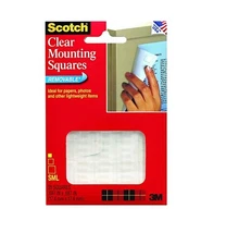 Scotch Clear Mounting Squares - Removable .68" x .68" 35/Pack 859