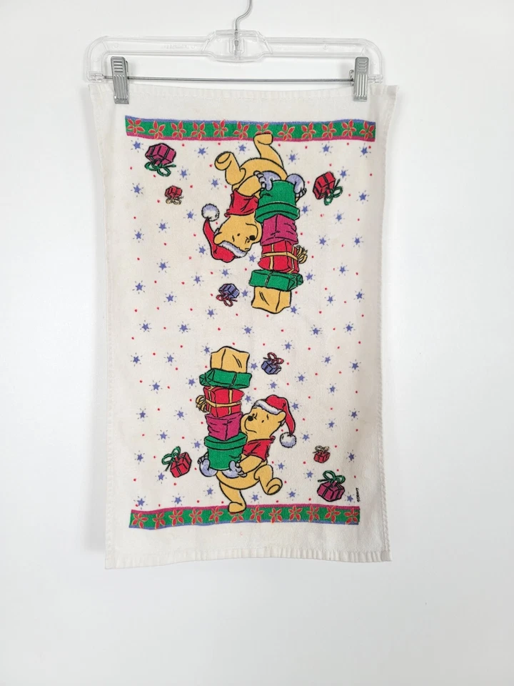 Toalla de mano de cocina de Navidad vintage Winnie The Pooh Disney regalos navideños  Foto 2 de 4
