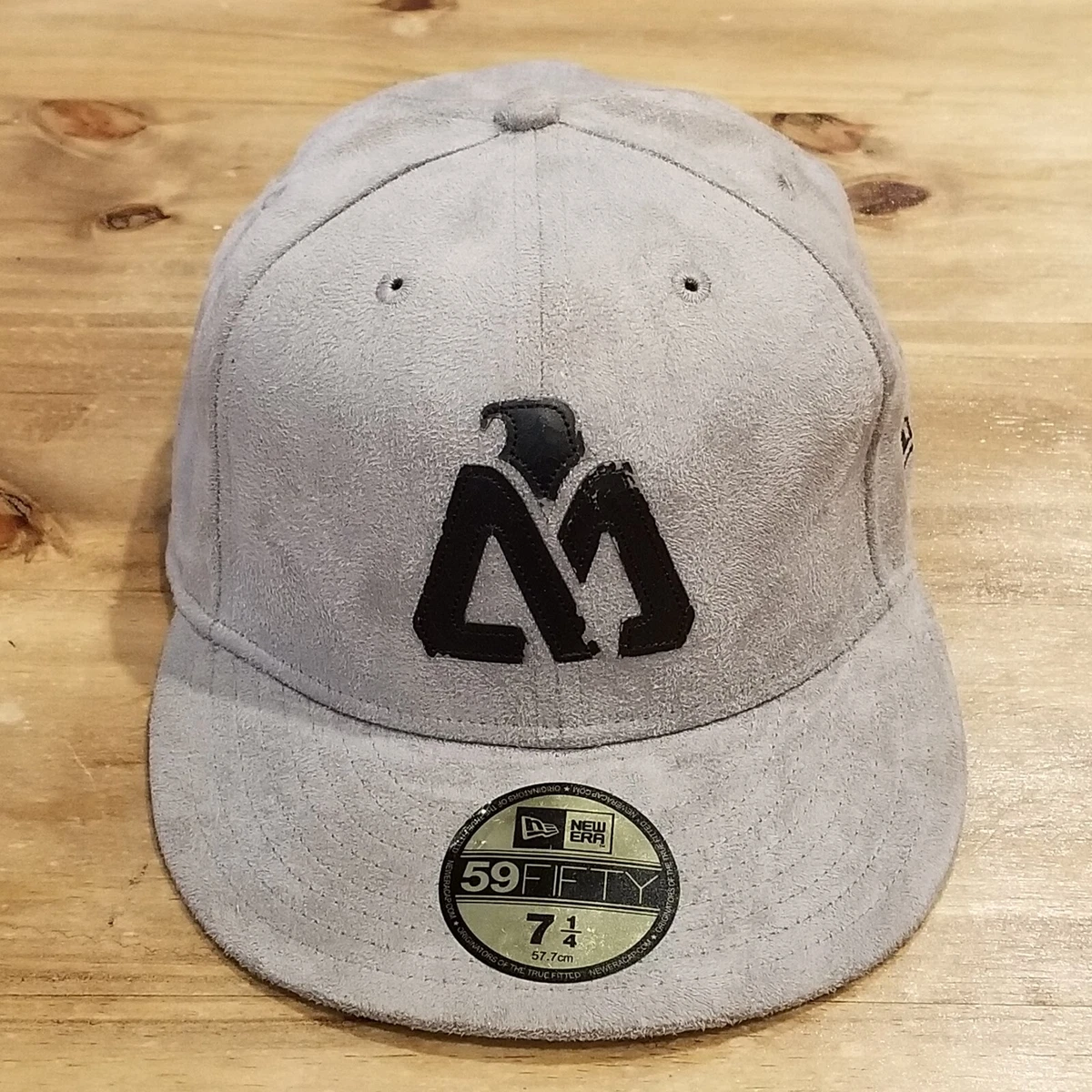 Matix Hat Cap New Era Size 7 1 4 Fitted Gray 59Fifty Black Logo eBay
