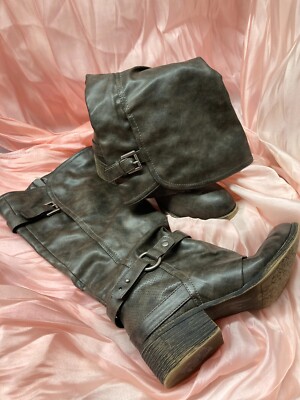 Womens Urva Dark Gray Boots Size 9 1/2 Faux Fur Lined