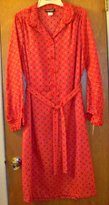 NEW Dress Long Sleeve Career or Sp Occ Size 16 Polyester Red Navy & Green N37