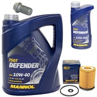MotoröL Set 10W-40 6 Liter + ÖLfilter SH 4093 P + Schraube FüR Mercedes B-Klasse