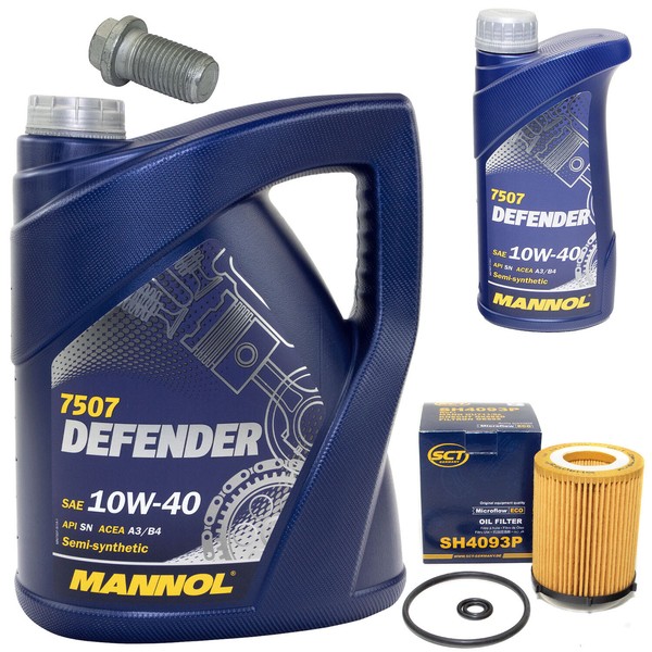MotoröL Set 10W-40 6 Liter + ÖLfilter SH 4093 P + Schraube FüR Mercedes B-Klasse-image