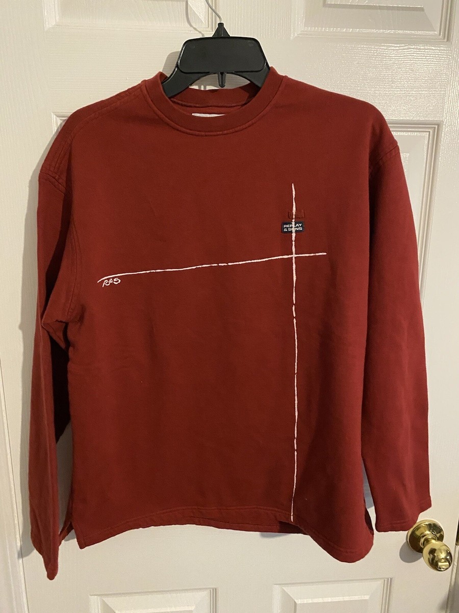 Replay and Sons Pullover Sweatshirt Size 7 Made in Italy Red