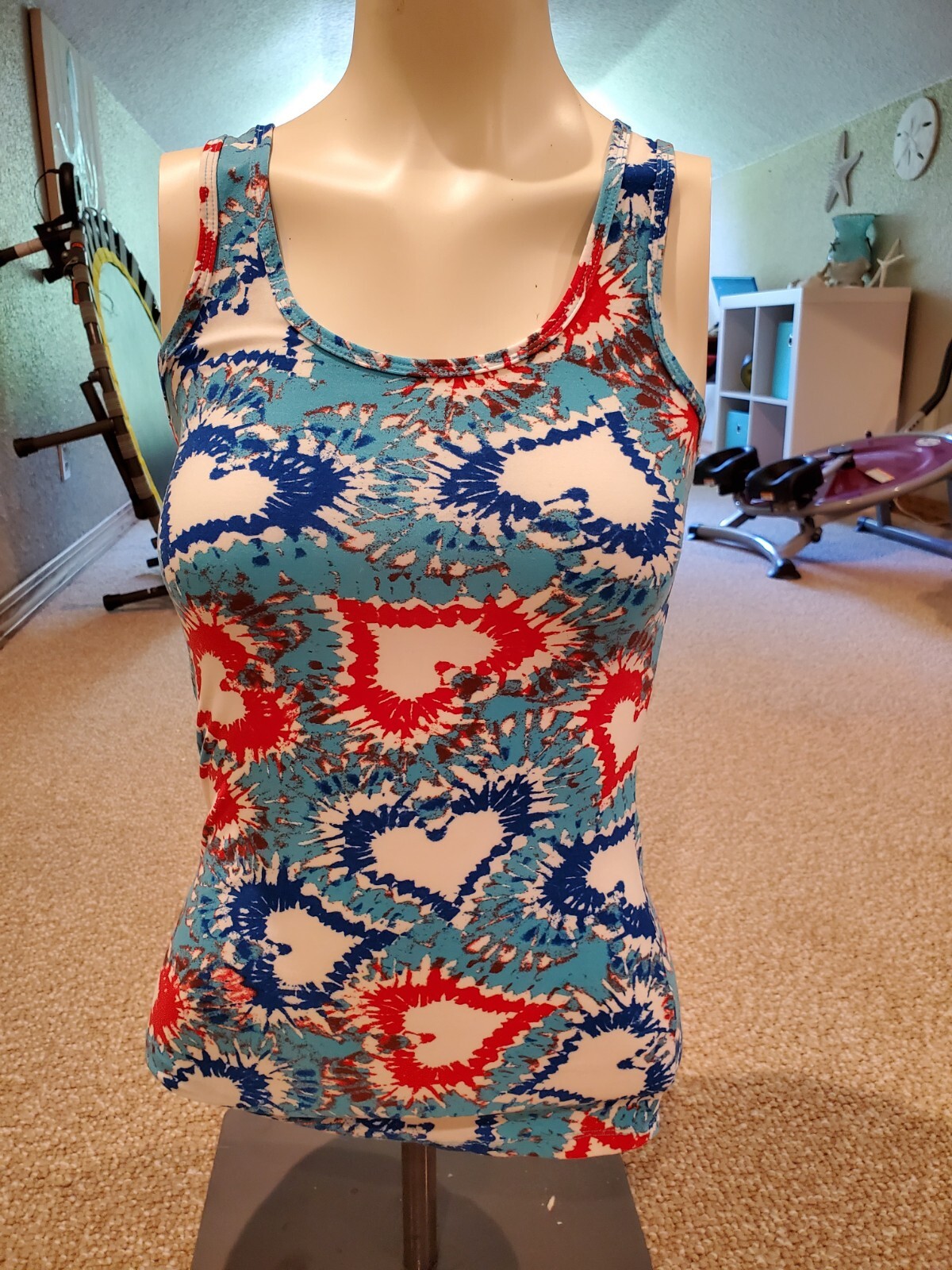 No Boundaries Red White u0026 Blue Tie dye tank Small 4th of July | eBay