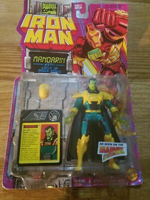 Toy Biz Marvel Iron Man Mandarin with Light Up Power RIngs USED IN 