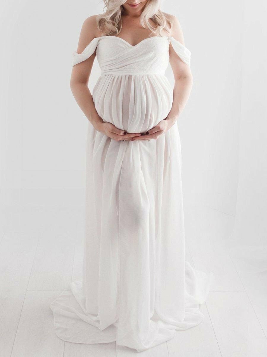 fitted maternity dress HATCH Collection The Odette Ribbed Midi Dress in Ivory