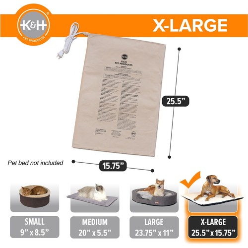 K&H Pet Products Heated Pet Bed Warmer for Indoor Dog Beds - Safety Listed Wa... - Picture 4 of 9
