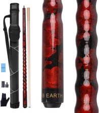 Ergonomic Design 13Mm Tip 58" Maple Pool Cue Stick Kit with Hard Case