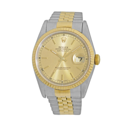 ROLEX Stainless Steel & 18K Yellow Gold 36mm Datejust 16233 Box Warranty MINTY