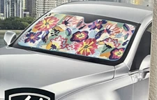 Car Truck Windshield Sun Shade Floral Print Universal Fit Accordion Folding
