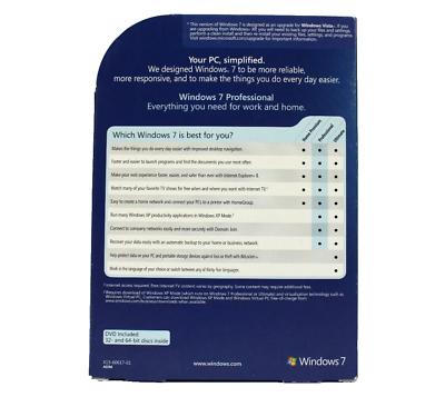 Microsoft Windows 7 Professional Full 32 & 64 bit DVD MS Win Microsoft Windows 7 Professional Full 32 & 64 bit DVD MS Win