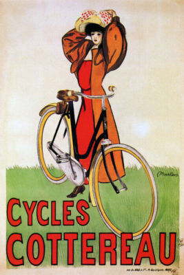 BICYCLE BIKE CYCLES COTTEREAU GIRL FRENCH VINTAGE POSTER REPRO