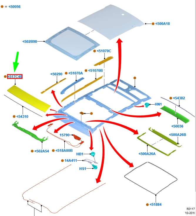 FORD FOCUS MK4 Roof Retainer 2208318 NEW GENUINE | eBay 