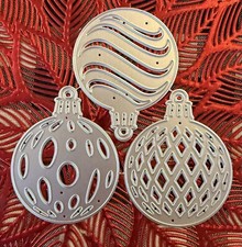 Set Of 3 Christmas Ornaments Metal Cutting Die Cards Scrapbook Journal 4897