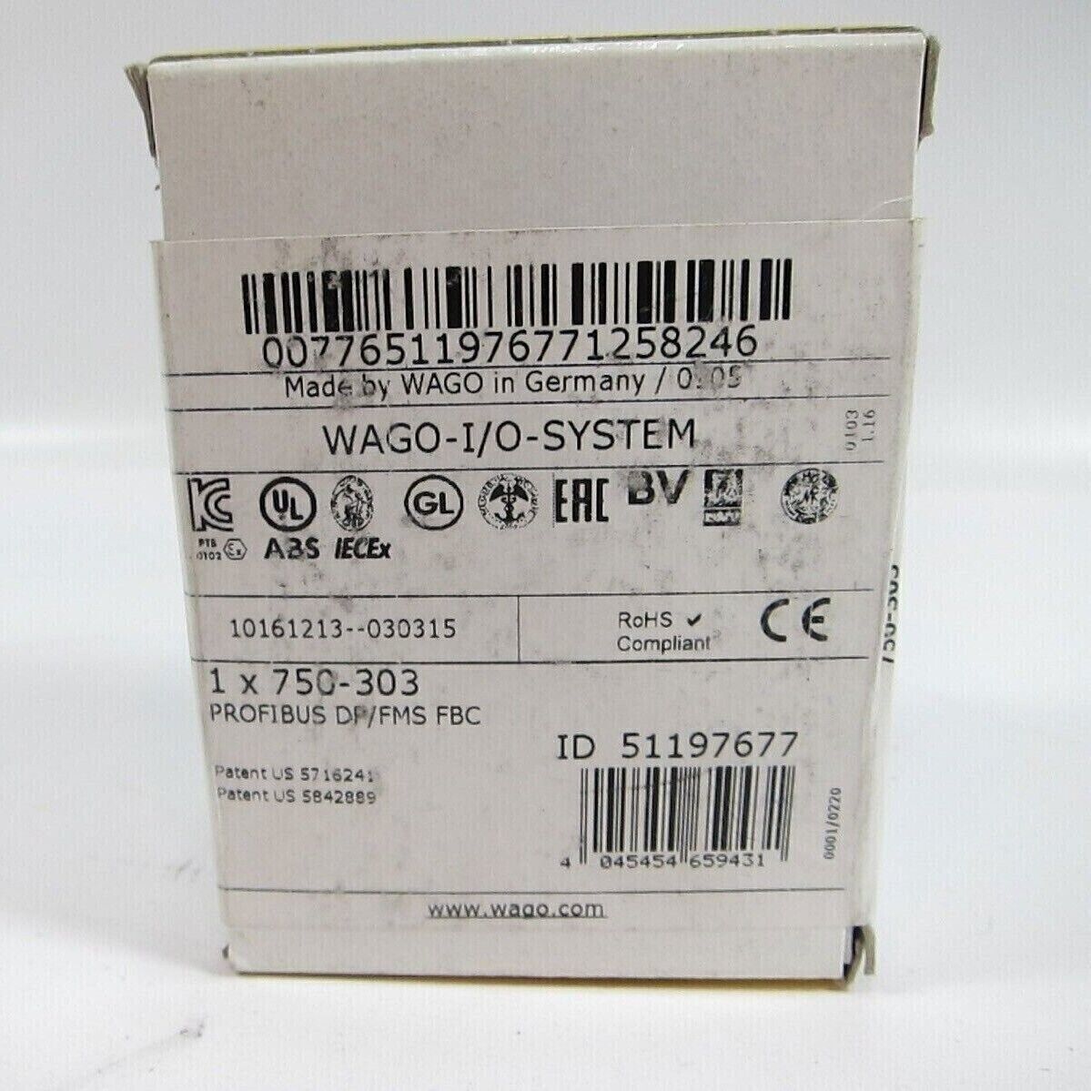 1Pcs New Wago 750-303 Profibus Dp/Fms Fieldbus Coupler Plc