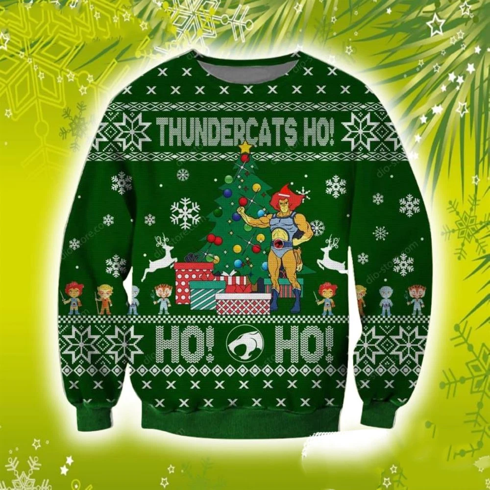 Thundercats Ho 3d Christmas Knitting Pattern Ugly Sweater Sweatshirt  S-5XL
