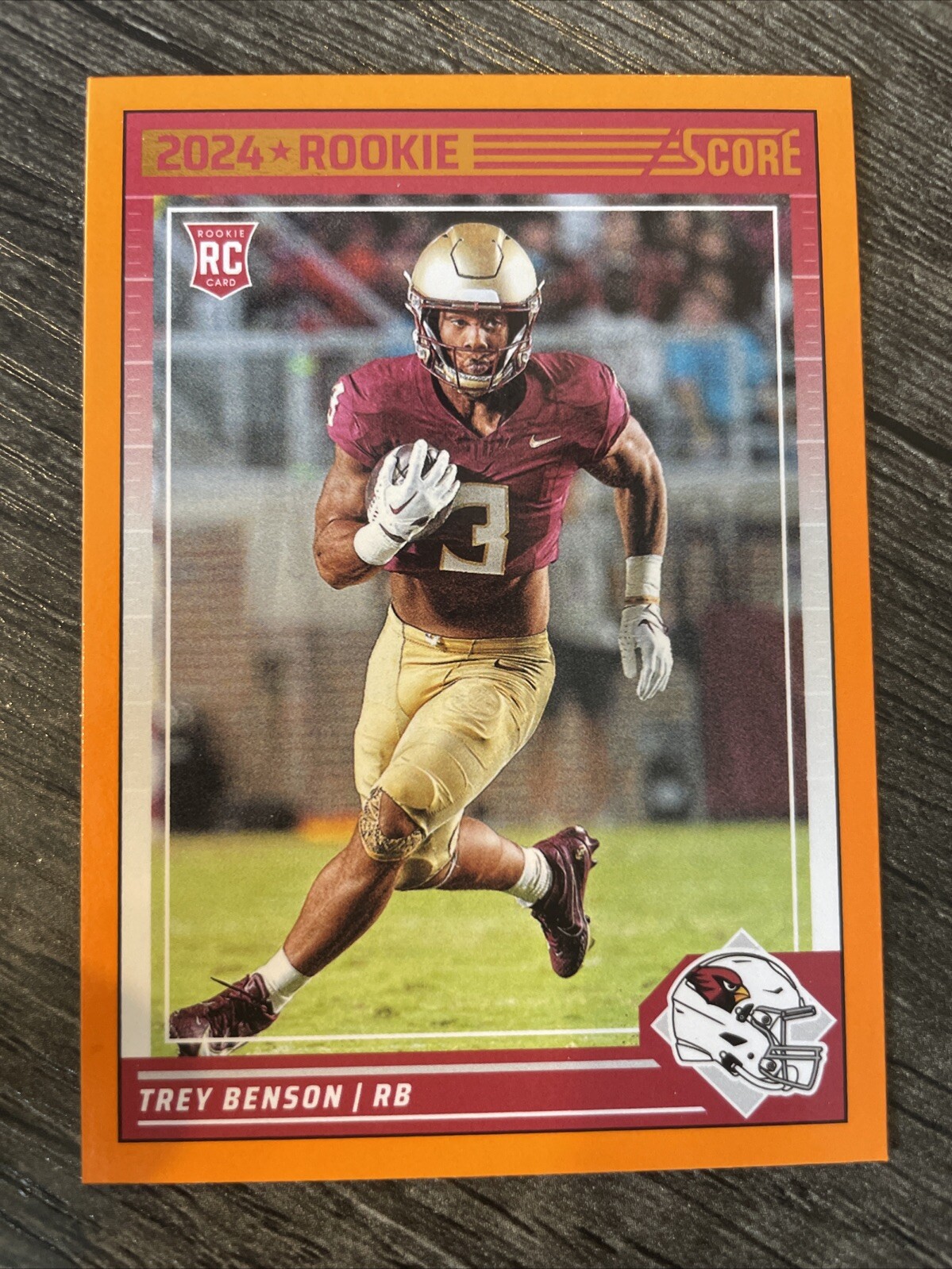 Trey Benson Orange Parallel Rookie RC 2024 Panini Score #354 Arizona Cardinals