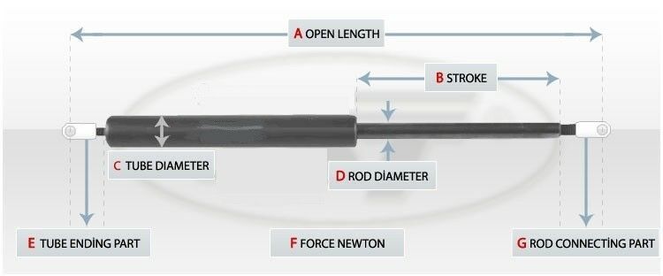 Front Hood Gas Spring Strut For Mercedes SLK R170 (1996-2004) - OEM 1708800229 Replacement