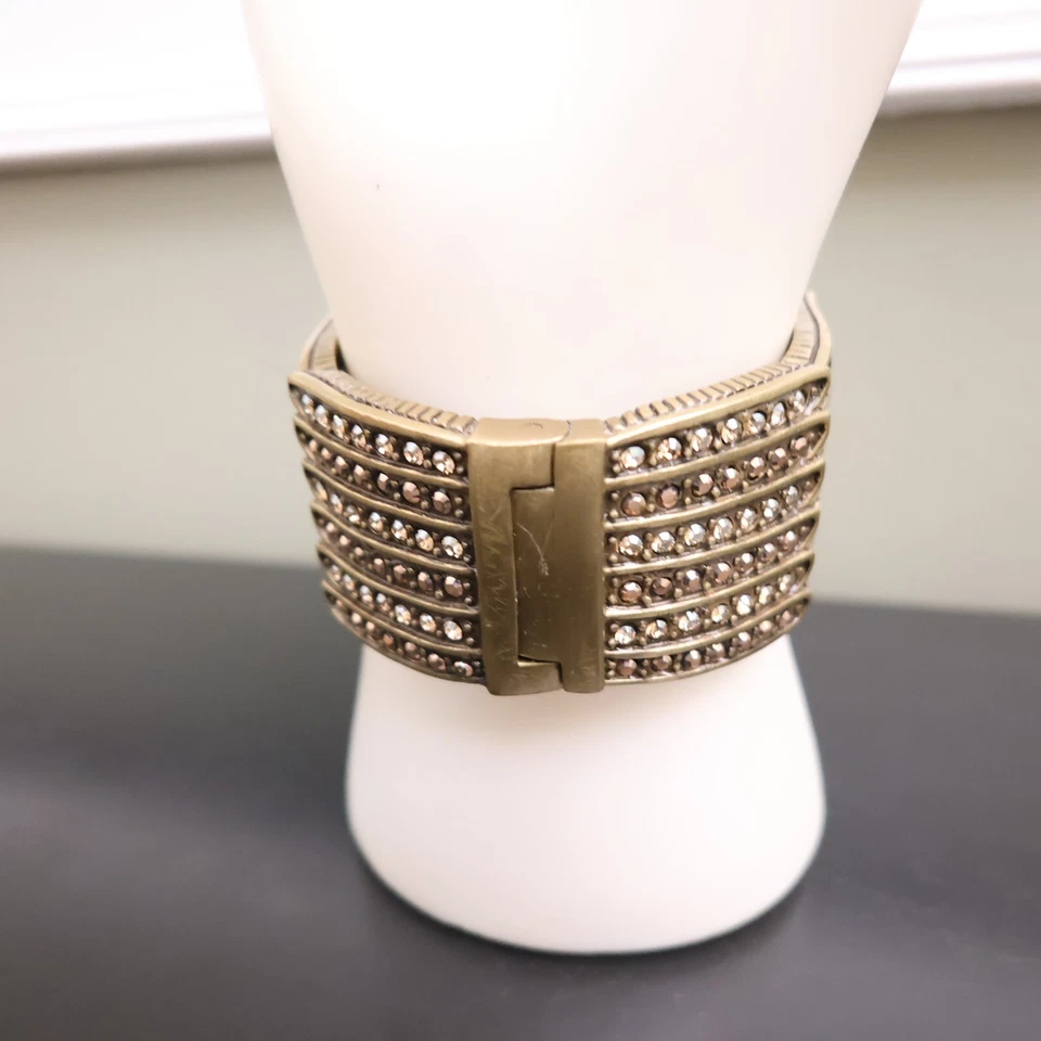 Pulsera Heidi Daus Heidi's Angels brazalete pavé cristales champán bronce Talla S/M Foto 4 de 4