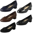 Ladies Spot On Short Heel Bow Detailed Court Shoes 'F9R0152'