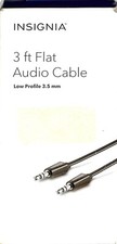 Insignia 3ft. Flat Audio AUX cable 3.5mm Black