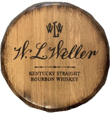 Bar Decor Buffalo Trace W. L. WELLER Kentucky Bourbon Whiskey Barrel Lid wood