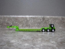 DCP 1/64 Lime Green Fontaine Tri-Axle Detachable Lowboy Flip Axle Trailer Toy