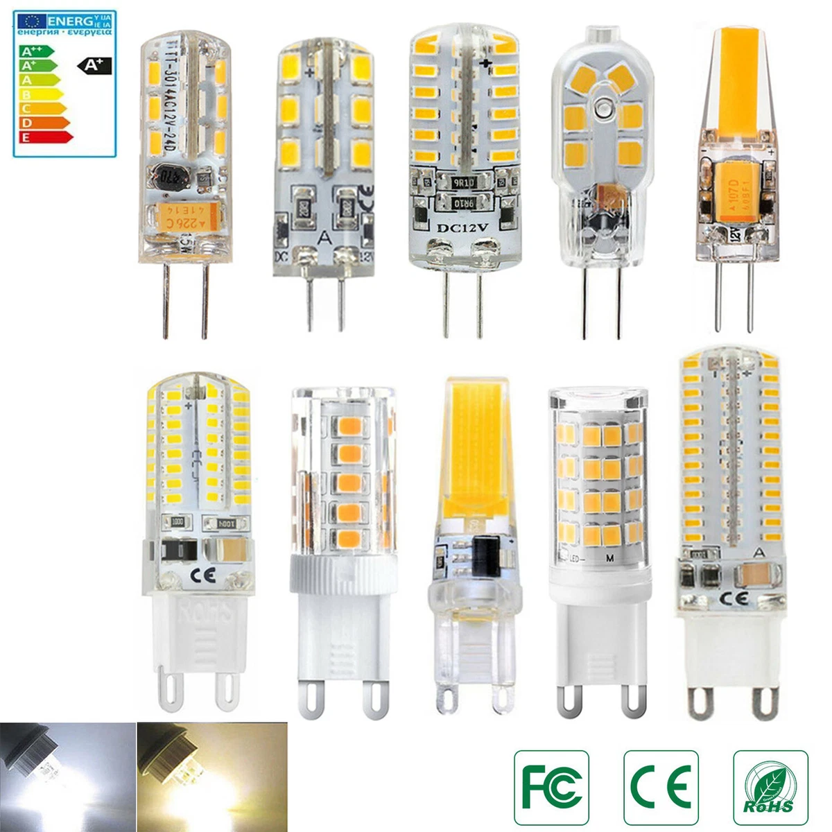 5 Lampadine LED G4 Da 3W, Luce Bianca Fredda 6000K, 250lm – Sostitutive Alogene, 360° Non Dimmerabili, Lunga Durata 30.000 Ore. - 3